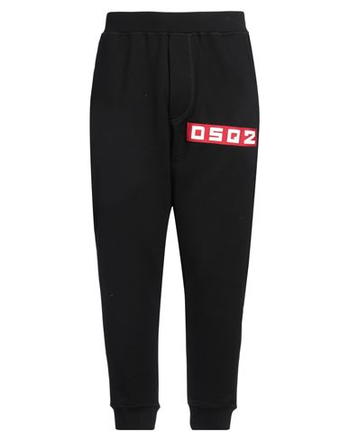 Dsquared2 Man Pants Black Size L Cotton, Elastane In Black