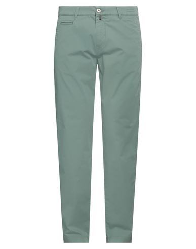 Pierre Cardin Man Pants Green Size 33w-32l Cotton, Elastane In Green