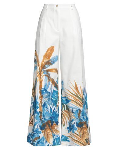 Sara Roka Woman Pants White Size 10 Cotton, Elastane In White