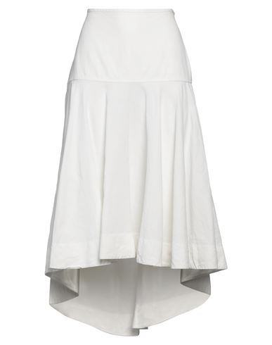Jil Sander Woman Midi Skirt Ivory Size 8 Linen In White