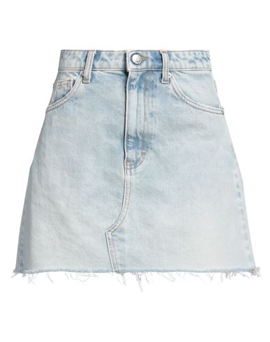 VICOLO VICOLO DENIM COUTURE WOMAN DENIM SKIRT BLUE SIZE L PRE-CONSUMER RECYCLED COTTON, POST-CONSUMER RECYC 