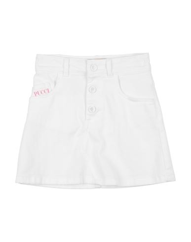Shop Pucci Toddler Girl Denim Skirt White Size 6 Cotton, Modal, Elastane, Polyester, Glass