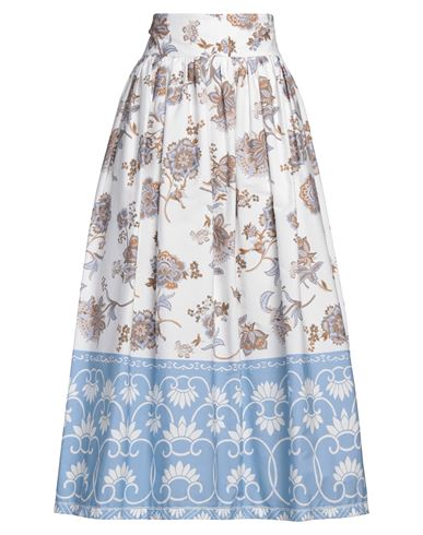 Eleventy Woman Maxi Skirt White Size 6 Cotton In White