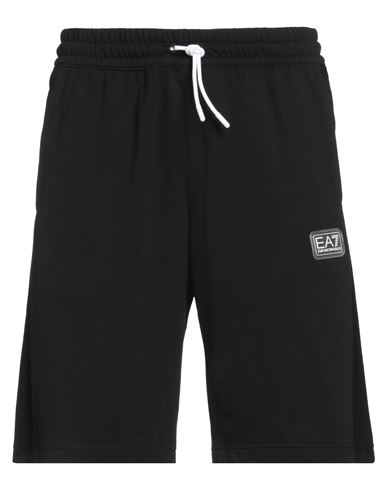 Ea7 Man Shorts & Bermuda Shorts Black Size Xxl Cotton In Black