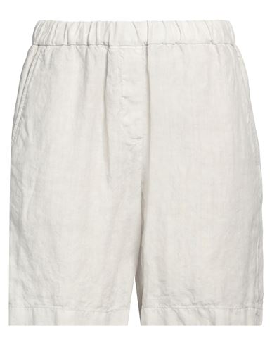 BOGLIOLI BOGLIOLI WOMAN SHORTS & BERMUDA SHORTS LIGHT GREY SIZE 4 LINEN 