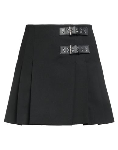 Moschino Jeans Woman Mini Skirt Black Size 6 Polyester, Wool, Elastane
