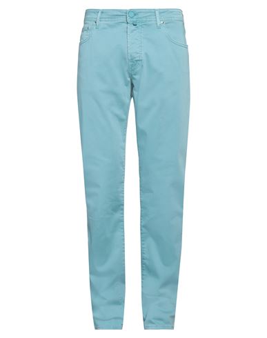 JACOB COHЁN JACOB COHЁN MAN PANTS TURQUOISE SIZE 32 COTTON, ELASTANE, POLYESTER 