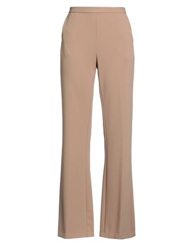 IMPERIAL IMPERIAL WOMAN PANTS LIGHT BROWN SIZE L POLYESTER, ELASTANE 