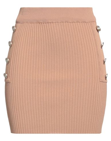 SOUVENIR SOUVENIR WOMAN MINI SKIRT CAMEL SIZE M VISCOSE, POLYAMIDE 