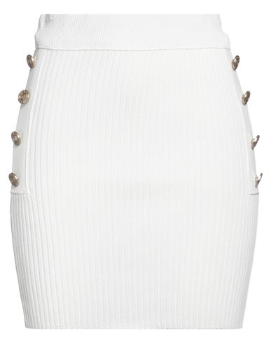 SOUVENIR SOUVENIR WOMAN MINI SKIRT WHITE SIZE M VISCOSE, POLYAMIDE 