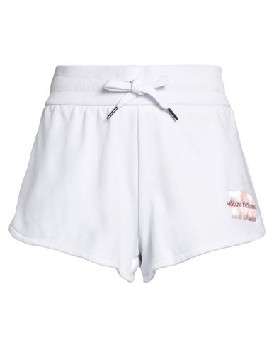 Armani Exchange Woman Shorts & Bermuda Shorts White Size L Cotton, Polyester, Elastomultiester, Elas In White