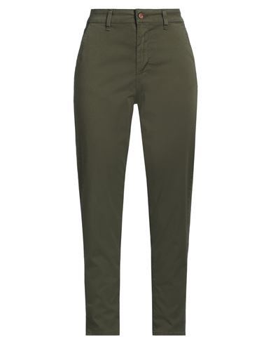 Cigala's Woman Pants Military Green Size 25 Cotton, Elastane In Green