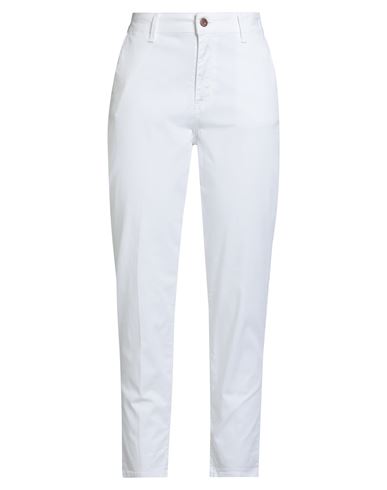 Cigala's Woman Pants White Size 29 Cotton, Elastane In Gray