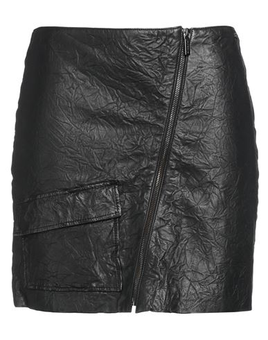 Armani Exchange Woman Mini Skirt Black Size 12 Lambskin In Black