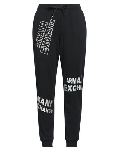 Armani Exchange Woman Pants Black Size L Cotton, Elastane In Black