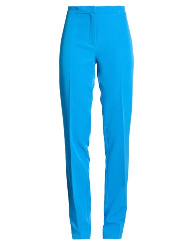 Daniela Drei Woman Pants Azure Size 6 Polyester, Elastane In Blue