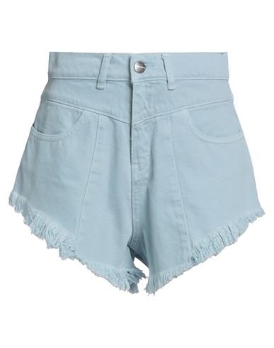 Hinnominate Woman Denim Shorts Sky Blue Size 26 Cotton In Blue
