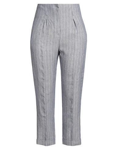 Peserico Easy Woman Pants Blue Size 10 Linen In Blue