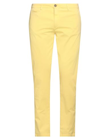 40weft Man Pants Yellow Size 36 Cotton, Elastane In Yellow