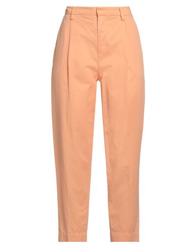 Roy Rogers Roÿ Roger's Woman Pants Mandarin Size 26 Cotton, Linen, Elastane In Orange