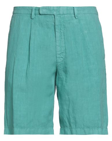 Boglioli Pleated Linen Shorts In Blue