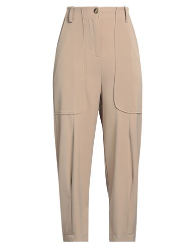 ALESSIA SANTI ALESSIA SANTI WOMAN PANTS BEIGE SIZE 2 POLYESTER, VISCOSE, ELASTANE 