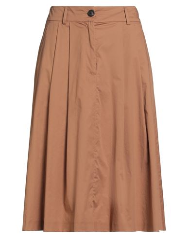 Peserico Easy Woman Midi Skirt Brown Size 6 Cotton, Elastane
