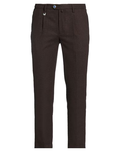 Barbati Man Pants Dark Brown Size 32 Polyester, Viscose, Wool In Brown