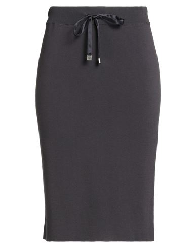 Peserico Woman Midi Skirt Dark Purple Size 6 Cotton In Gray