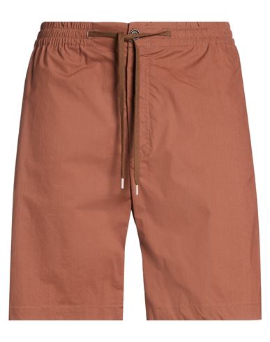 Paolo Pecora Man Shorts & Bermuda Shorts Brown Size 34 Cotton, Elastane In Brown