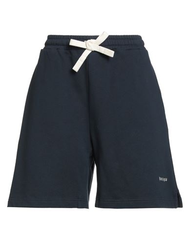 Palm Angels Woman Shorts & Bermuda Shorts Midnight Blue Size L Cotton