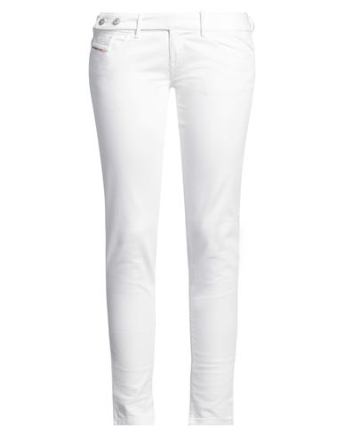Diesel Woman Jeans White Size 29w-32l Cotton, Elastane In White