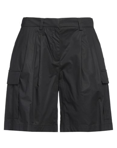 Ermanno Firenze Woman Shorts & Bermuda Shorts Black Size 8 Cotton