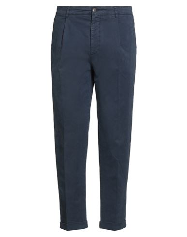 40weft Man Pants Navy Size 34 Cotton, Elastane In Blue