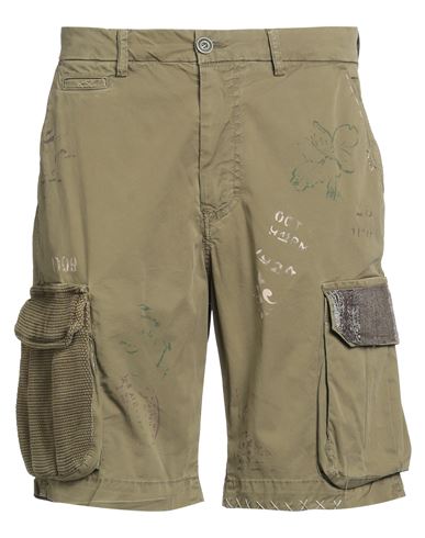 Bob Man Shorts & Bermuda Shorts Military Green Size 38 Cotton, Elastane In Green