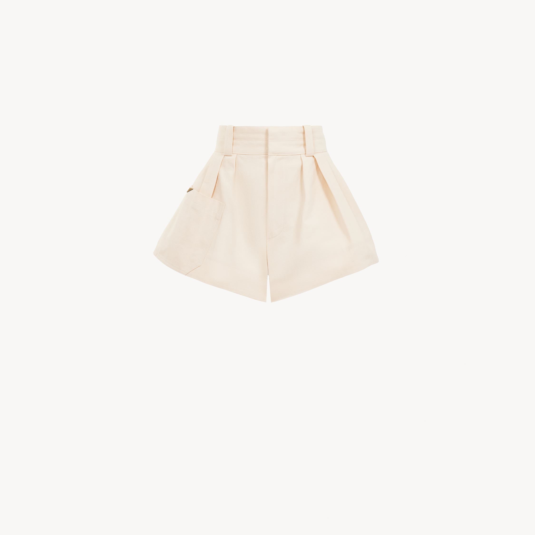Shop Chloé High-rise Mini Shorts In Cotton Canvas Pink Size 8 100% Cotton, Horn Bubalus Bubalis, Farmed, Coo In