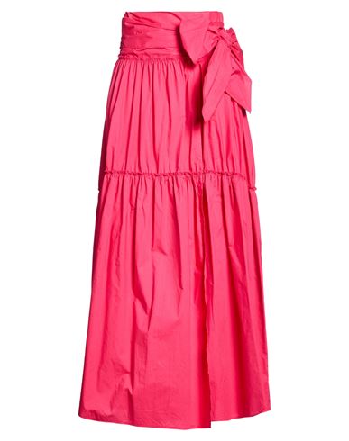 Douuod Woman Maxi Skirt Magenta Size 4 Cotton In Pink