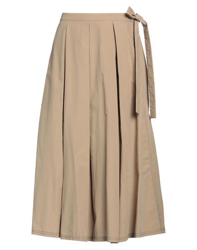 Shop Weekend Max Mara Woman Midi Skirt Sand Size 4 Cotton In Beige