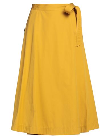Weekend Max Mara Woman Midi Skirt Marigold Size 10 Cotton In Yellow
