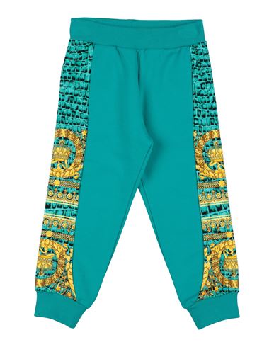 Versace Young Toddler Girl Pants Turquoise Size 4 Cotton, Elastane In Blue