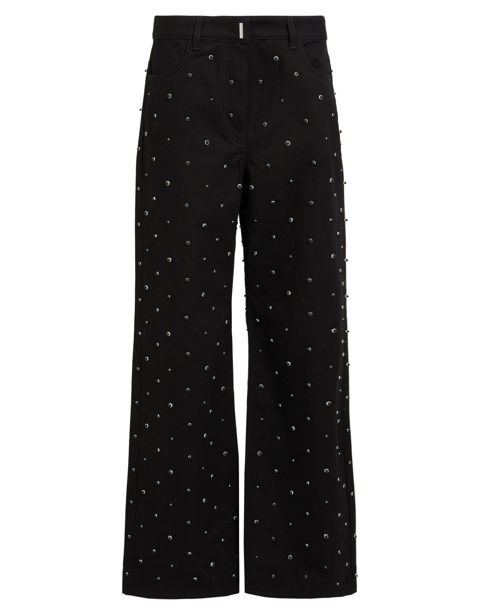 《セール開催中》GIVENCHY レディース パンツ ブラック 39 コットン 100% / ガラス / 真鍮/ブラス / ポリエステル