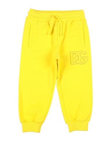 Dolce & Gabbana Toddler Boy Pants Yellow Size 5 Cotton, Elastane, Polyurethane, Polyester In Yellow