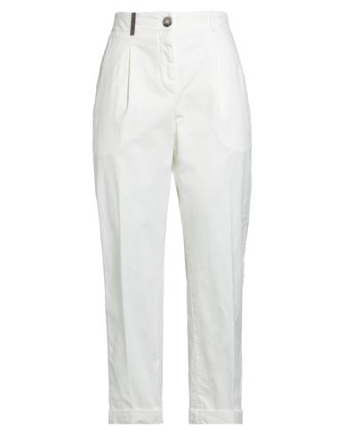 Peserico Woman Pants White Size 8 Cotton, Elastane