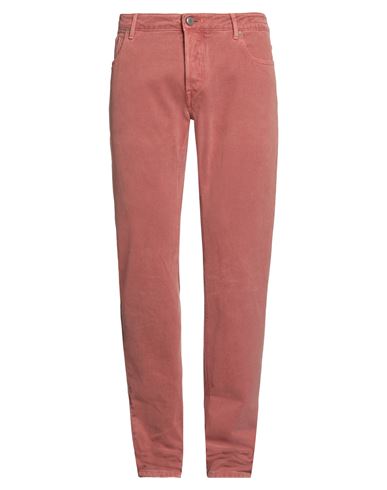 Hand Picked Man Pants Rust Size 33 Cotton, Elastane In Red