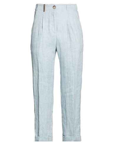 Peserico Woman Pants Sky Blue Size 2 Linen