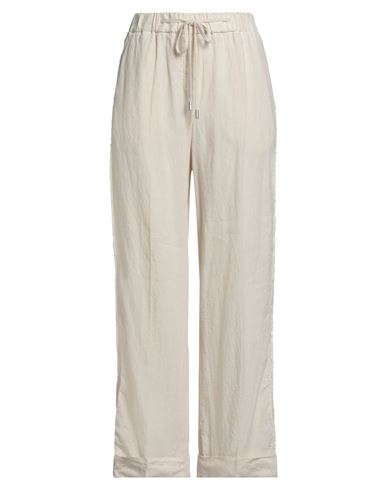 Peserico Woman Pants Beige Size 8 Linen, Cotton