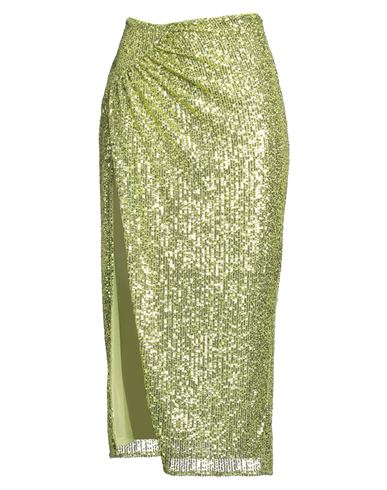 PINKO PINKO WOMAN MIDI SKIRT LIGHT GREEN SIZE 4 POLYESTER, ELASTOMULTIESTER 