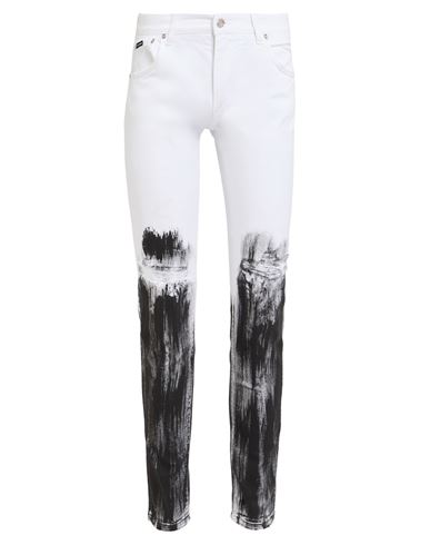 Dolce & Gabbana Man Jeans White Size 34 Cotton, Elastane In White