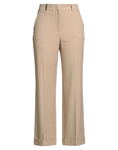 Peserico Woman Pants Sand Size 12 Viscose, Polyester, Elastane In Neutral