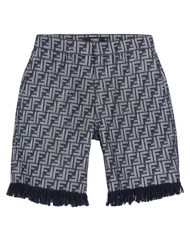 Fendi Man Denim Shorts Blue Size 30w-34l Cotton, Polyester